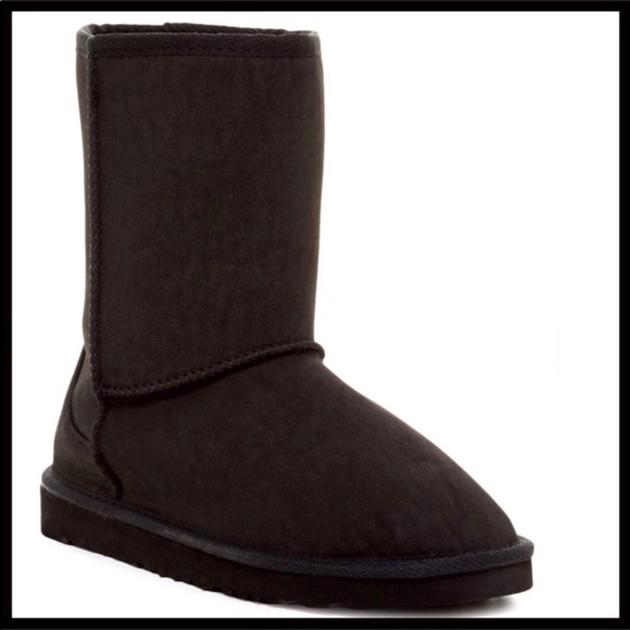BLACK FAUX SUEDE BOOTIES COZY LINED BOOTS A3C - Picture 8 of 8